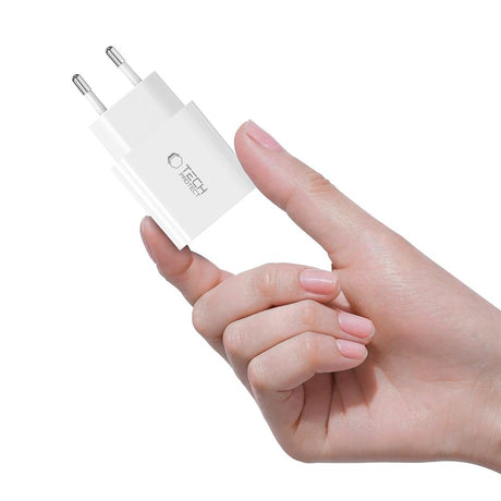 Tech-Protect Charger PD 20W USB-C Vægoplader - Hvid