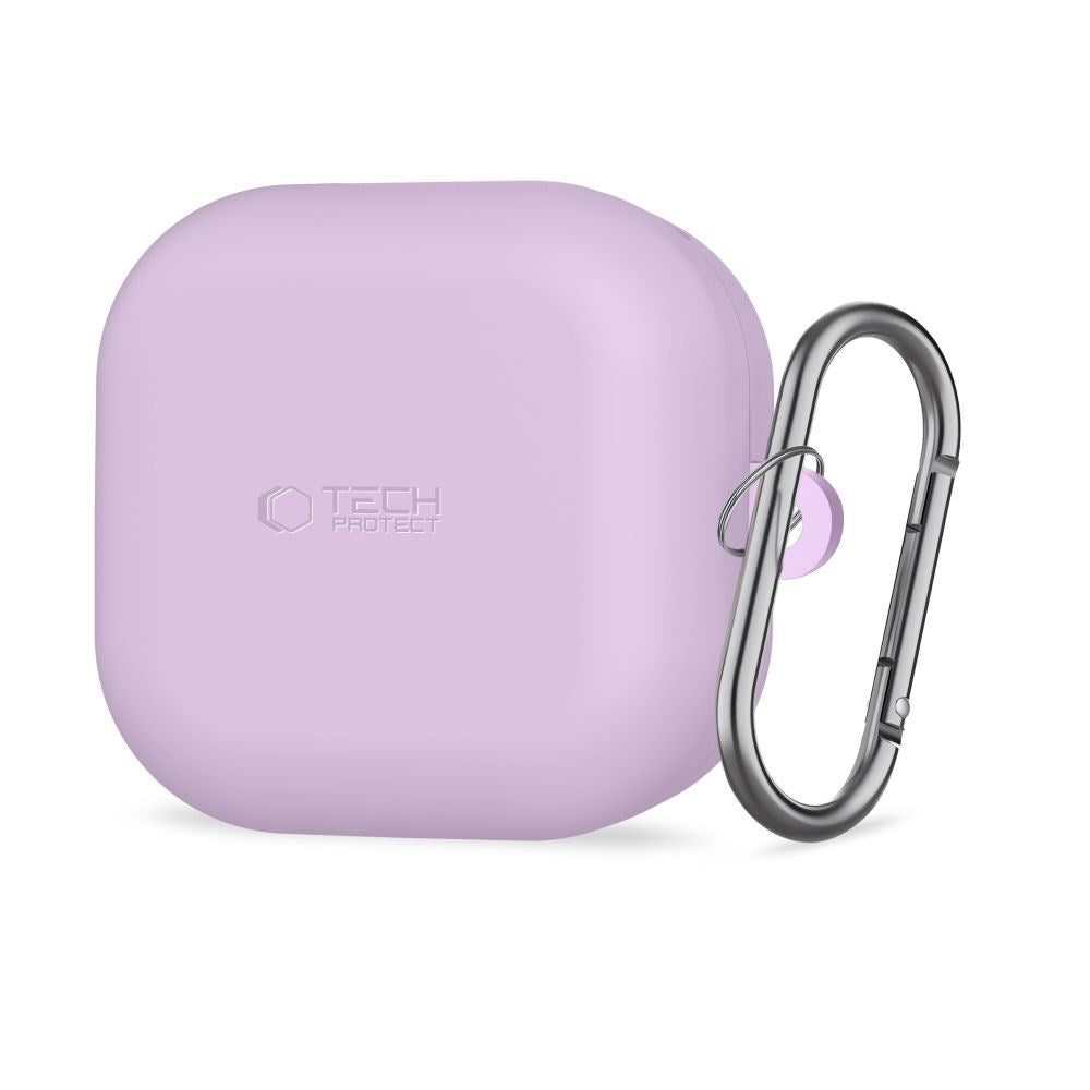 Samsung Galaxy Buds 4 / 4 Pro Tech-Protect Silikone Cover m. Karabinhage - Lilla