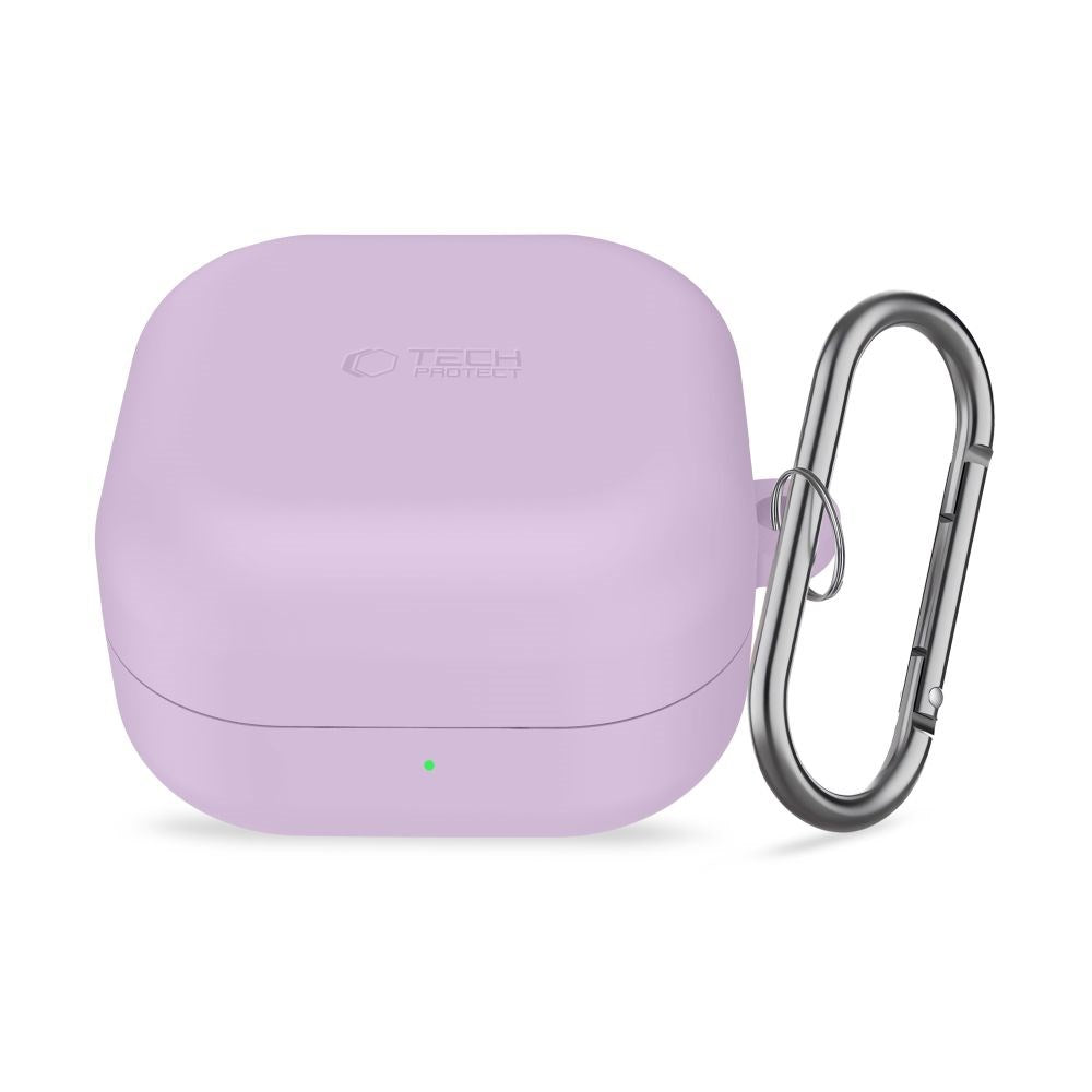 Samsung Galaxy Buds 4 / 4 Pro Tech-Protect Silikone Cover m. Karabinhage - Lilla