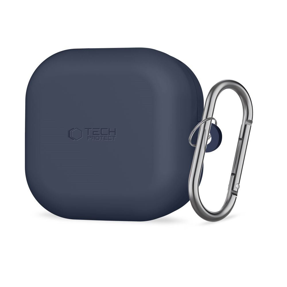 Samsung Galaxy Buds 4 / 4 Pro Tech-Protect Silikone Cover m. Karabinhage - Blå