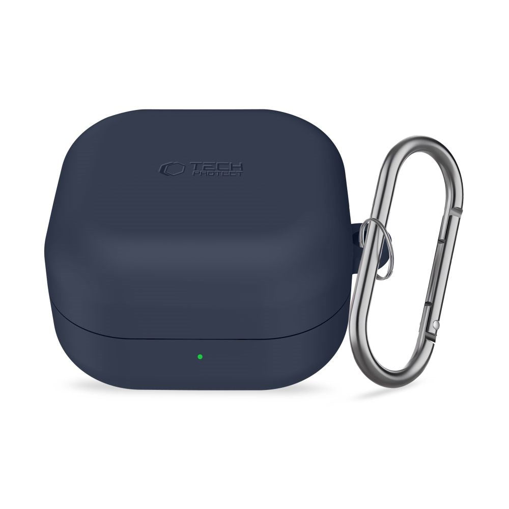 Samsung Galaxy Buds 4 / 4 Pro Tech-Protect Silikone Cover m. Karabinhage - Blå