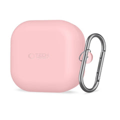 Samsung Galaxy Buds 4 / 4 Pro Tech-Protect Silikone Cover m. Karabinhage - Lyserød