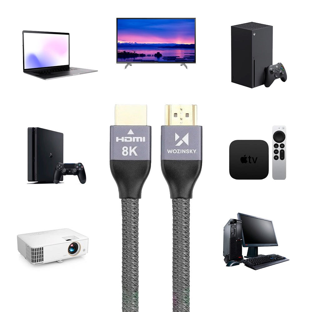 Wozinsky 2.1 8K HDMI Kabel - 1m - Sølv