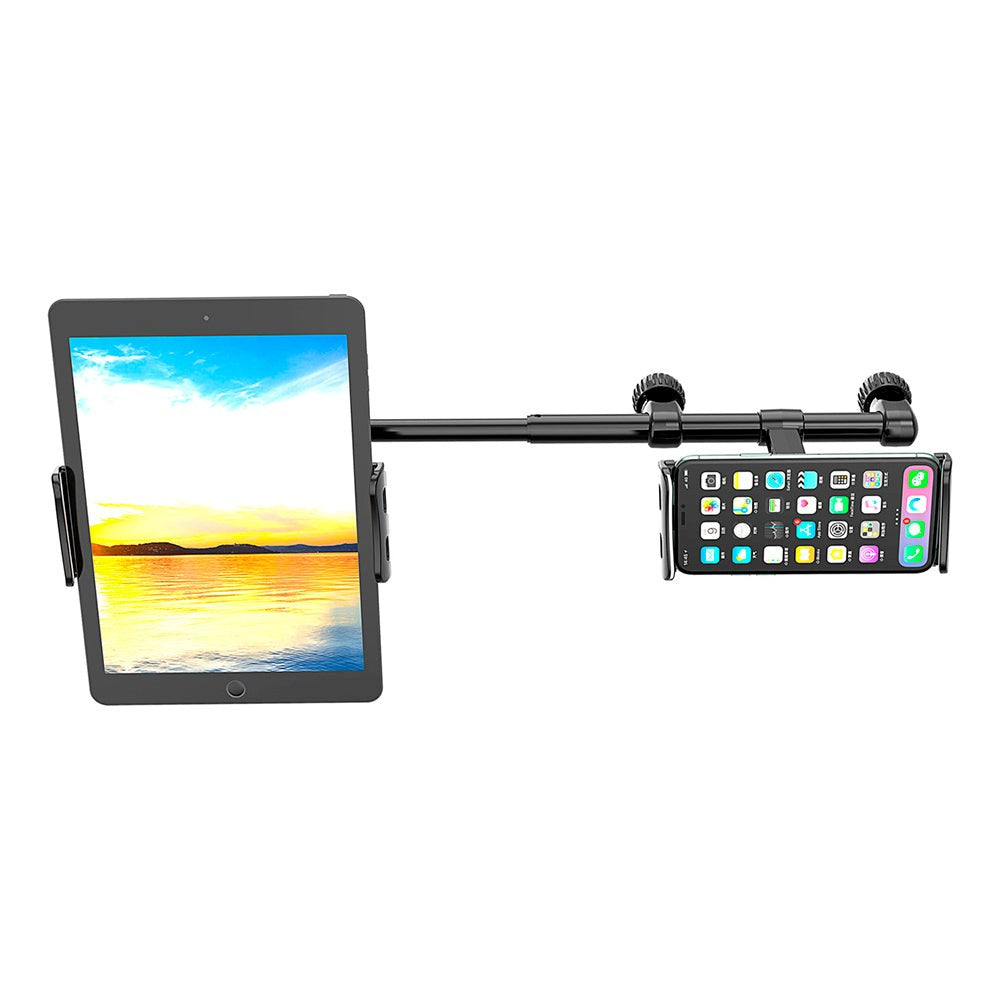Wozinsky Dual Car Mount Til Bilens Nakkestøtte - Max Størrelse: 125 - 205mm - Sort