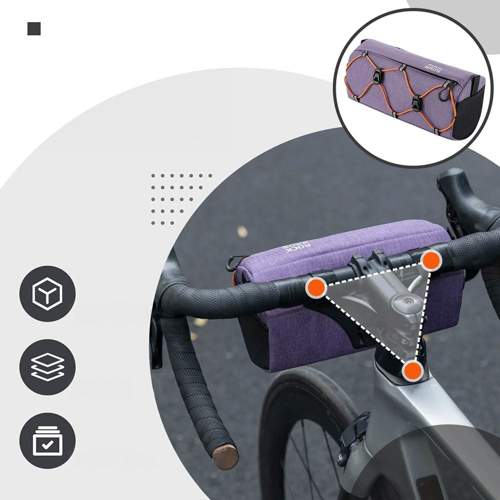 Rockbros Cykeltaske til Cykelstyr - 2.2L - Lilla