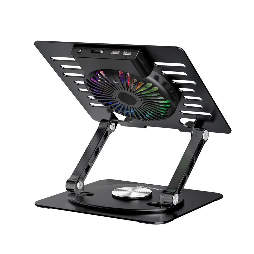 Wozinsky CoolBase Laptop- / Tabletstander m. RGB-Lys & Nedkøling - Sort