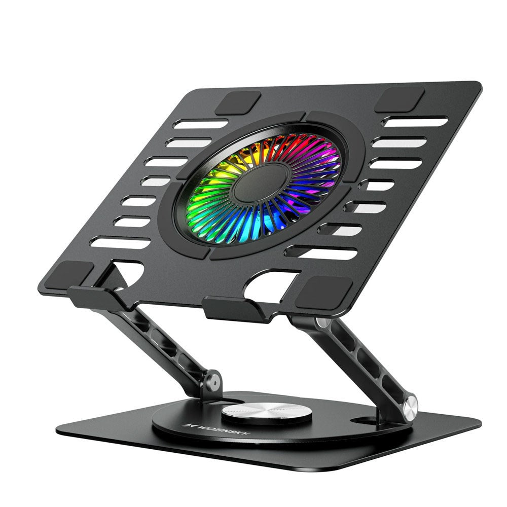 Wozinsky CoolBase Laptop- / Tabletstander m. RGB-Lys & Nedkøling - Sort