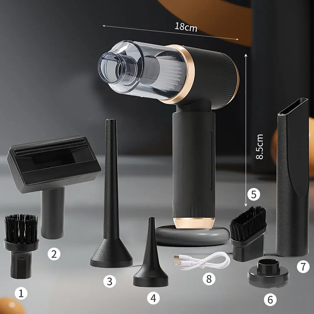 Hurtel Mini Foldbar Håndstøvsuger til Bil - Sort
