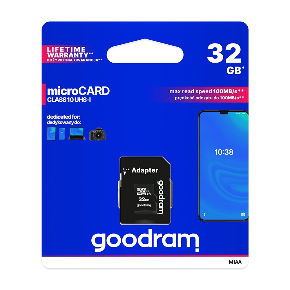 GoodRam 32GB Micro SDHC Hukommelseskort - Sort