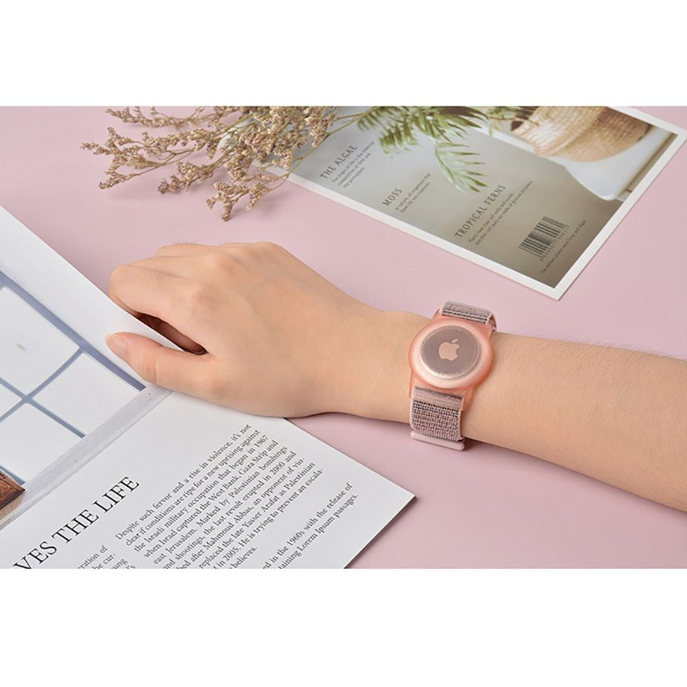 Apple AirTag 1. & 2. Gen. Rem til Børn - Tech-Protect Nylon - Lyserød