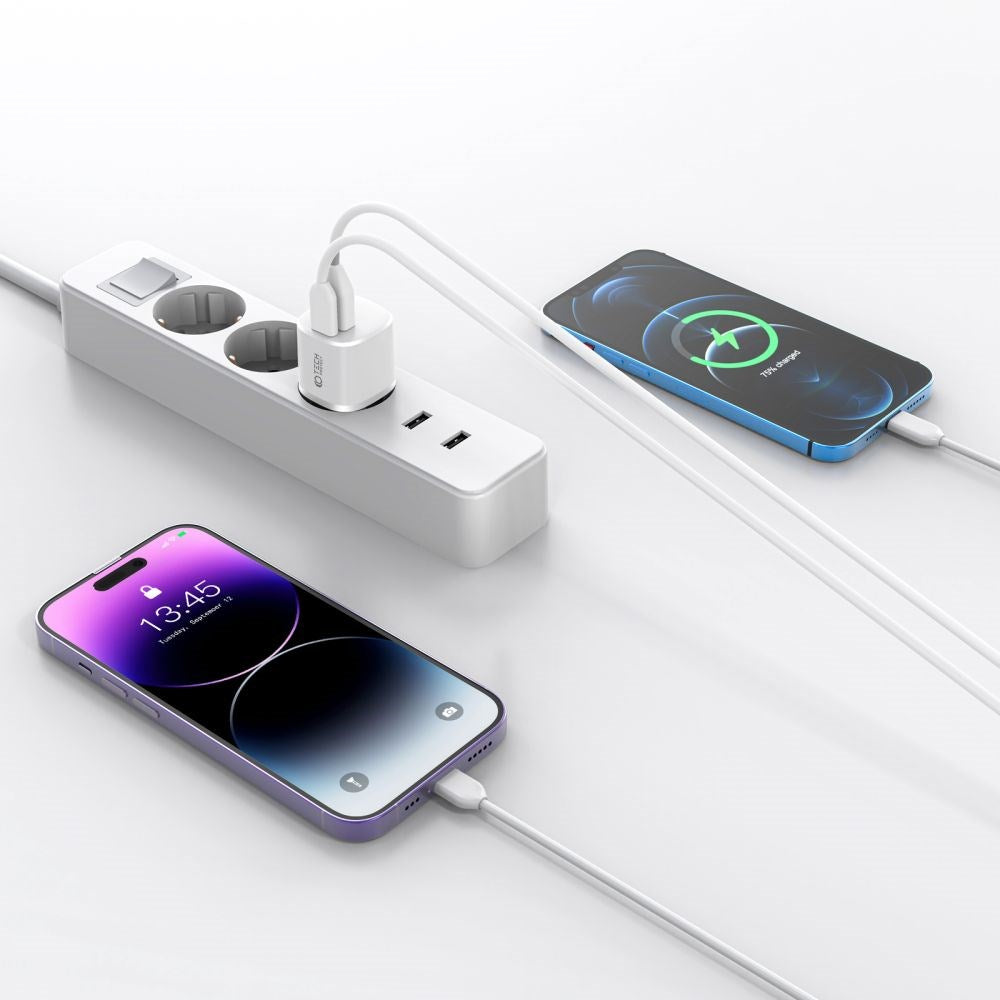 Tech-Protect 20W Vægoplader m. 1 x USB-C PD & 1 x USB-A QC - Sort