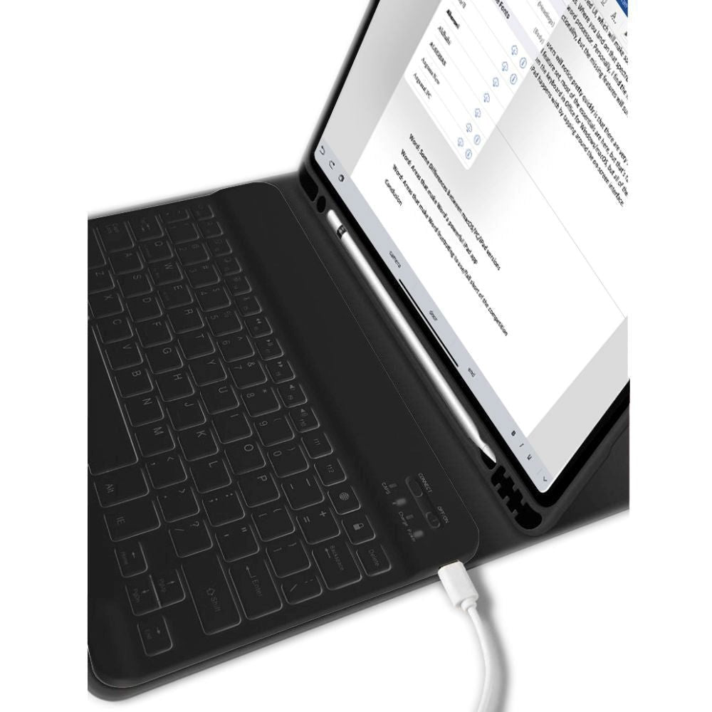 iPad 11" (2025) / iPad 10.9" (2024/2022) Tech-Protect Keyboard Cover - Engelsk Layout - Sort