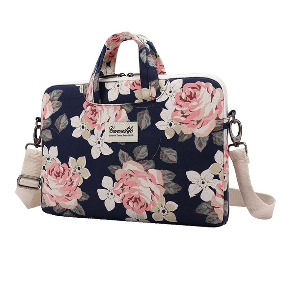 Canvaslife Briefcase Taske Til MacBook / PC 15-16" (37.5 x 26.5 cm) - Navy Rose