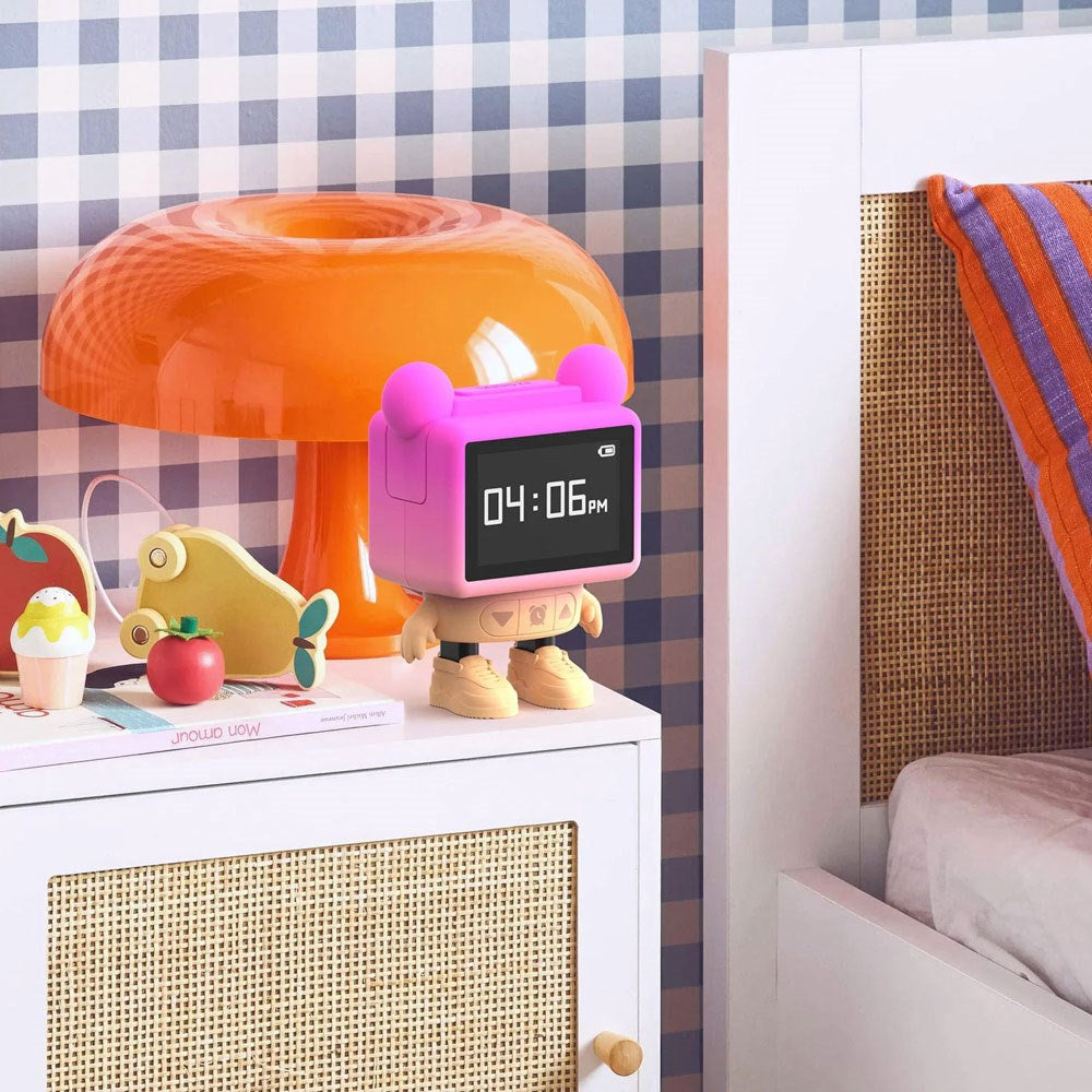 MOB - Dancing Alarm Clock Bluetooth Højtaler - Lyserød
