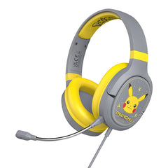 Pro G1 Over-Ear Gaming Headset m. Aftagelig Mikrofon - Pokémon Pikacu - Grå / Gul