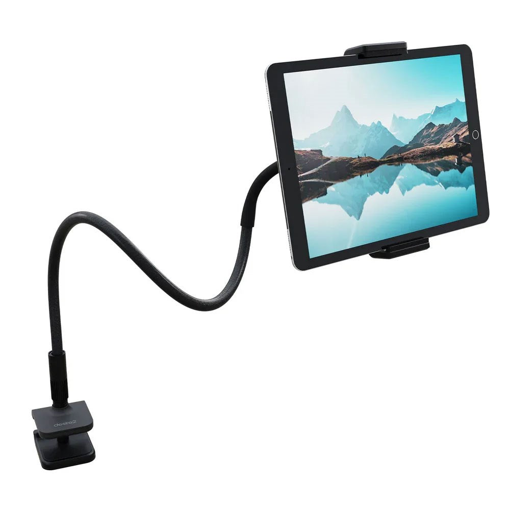 Desire2 Gooseneck Tablet Holder til Bord - Formbar - Sort