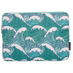 CanvasArtisan Sleeve m. Bølge Motiv Til Macbook / Bærbar PC 14" - (37 x 26.5 x 2 cm) - Blå
