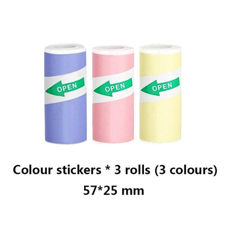 Termisk Fotopapir - Selvklæbende - 57 x 25 mm - 3 stk - Lilla / Lyserød / Gul