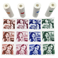 Termisk Fotopapir til Børne Kamera - 57 x 25 mm - 4 stk - Rød / Orange / Blå / Grøn