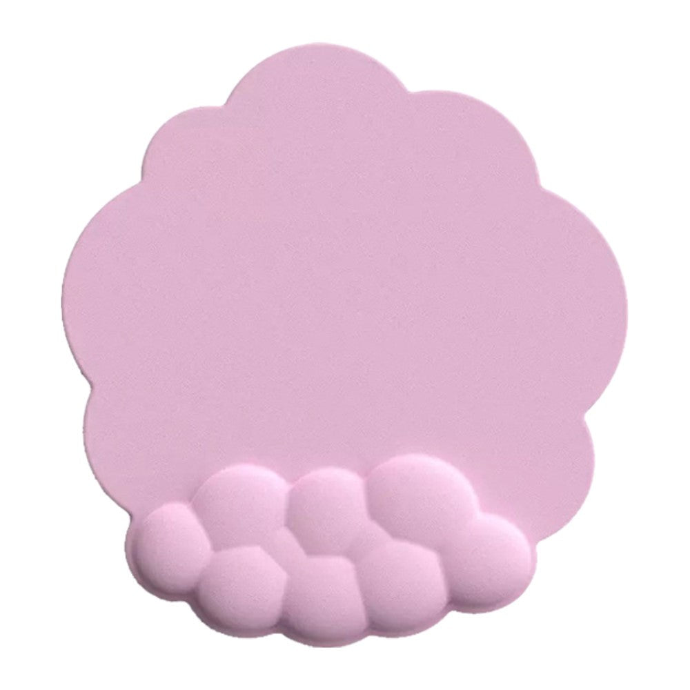 Ergonomisk Læder Musemåtte m. Håndledsstøtte 25 x 26 cm - Pink