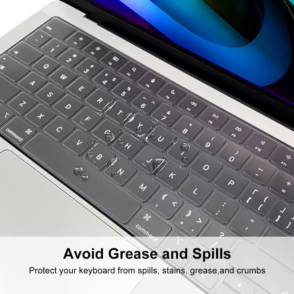 MacBook Pro 14/16" M5/M4/M3/M2/M1 (2026-2021) ENKAY Keyboard Cover m. Dansk / EU Tastatur - Transparent