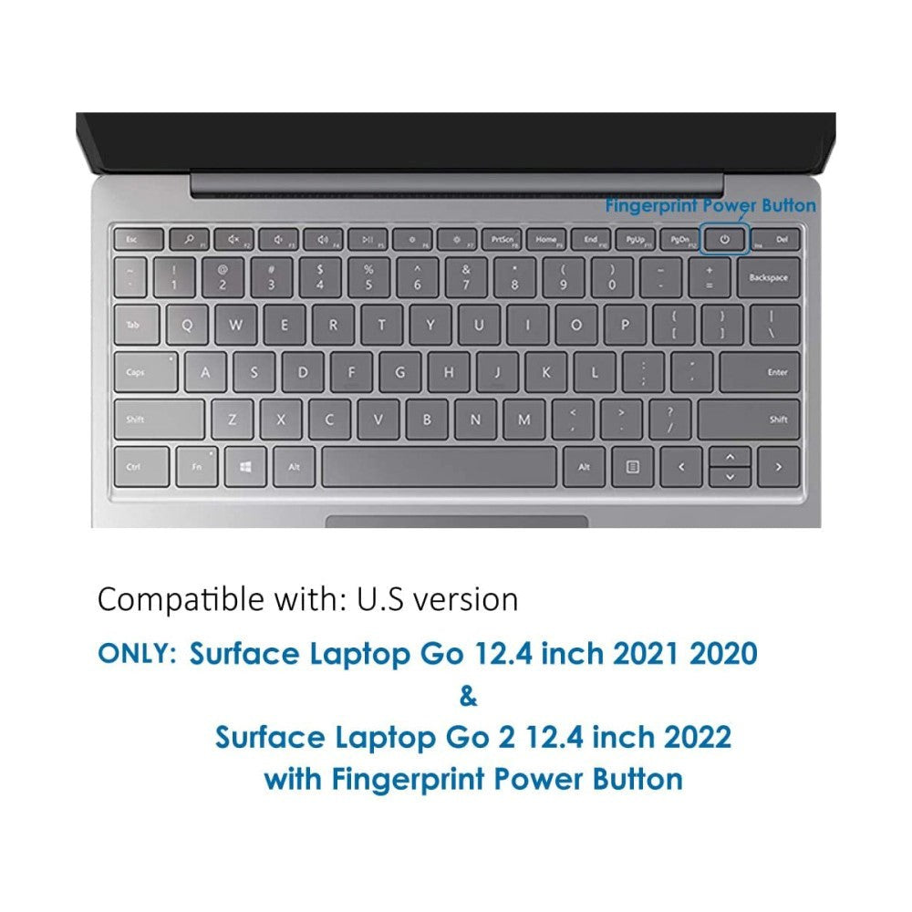 Microsoft Surface Laptop Go / Go 2 ENKAY Keyboard Cover m. Amerikansk Tastatur - Gennemsigtig