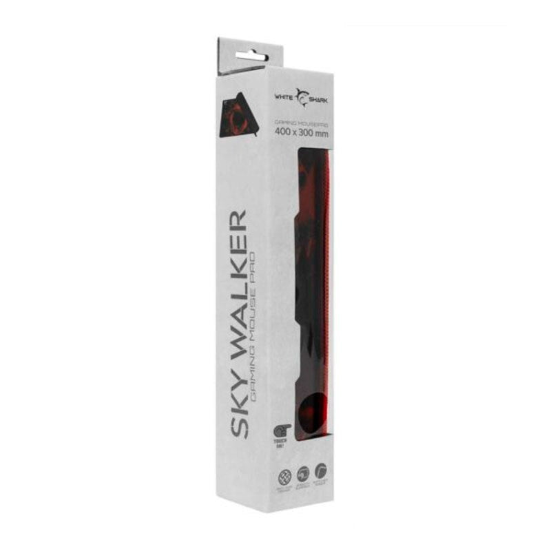 White Shark SKYWALKER L Gaming Musemåtte - 400 x 300 mm - Sort / Rød