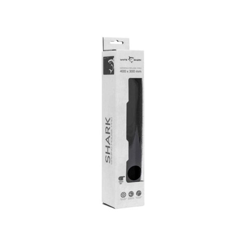 White Shark SHARK L Gaming Musemåtte - 400 x 300 mm - Sort / Hvid