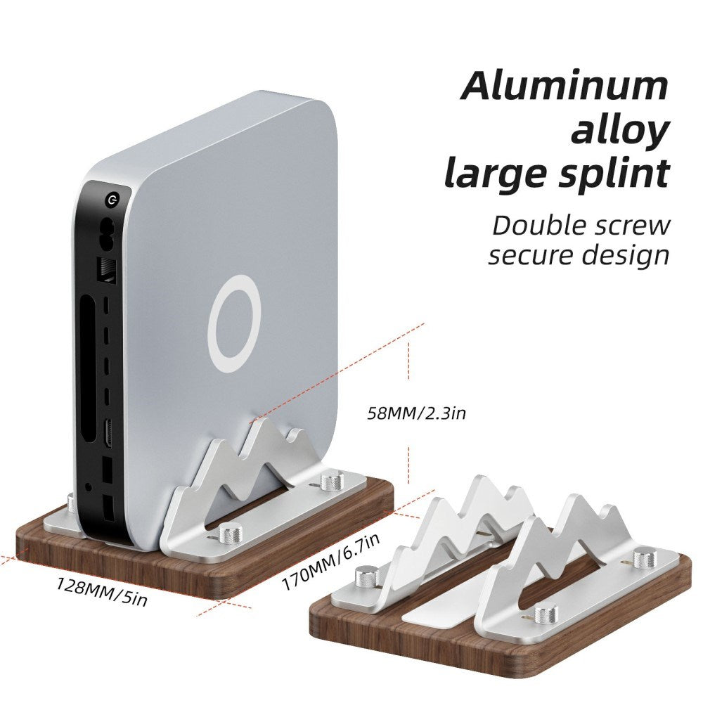 Justerbar PC Stander i Træ Til Mac Mini M4 / M3 / M2 / M1