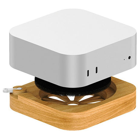 Mac Mini M4 / M4 Pro Træstander – Støvbeskyttelse, Køling & Elegant Design