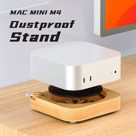 Mac Mini M4 / M4 Pro Træstander – Støvbeskyttelse, Køling & Elegant Design