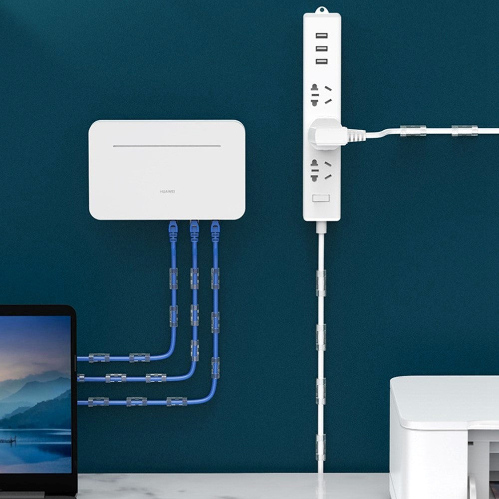 CableCreation Selvklæbende Kabelholder - Small - 50 stk - Gennemsigtig