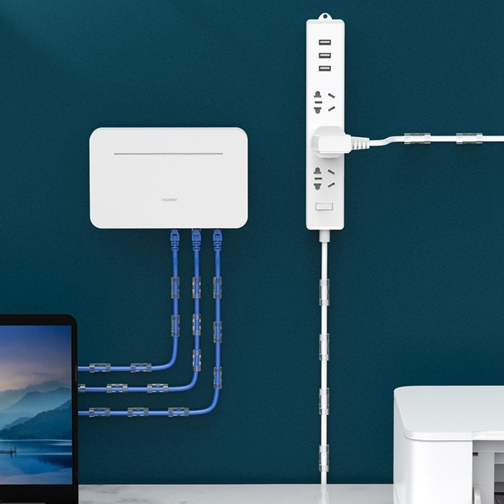 CableCreation Selvklæbende Kabelholder - Large - 50 stk - Gennemsigtig