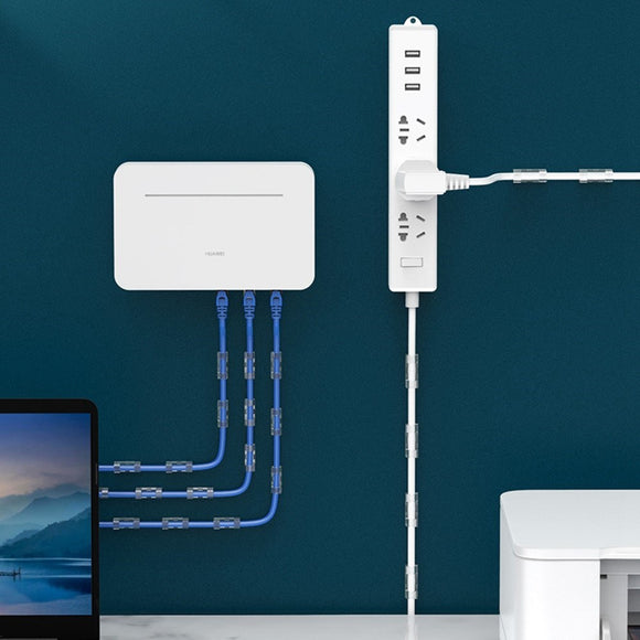 CableCreation Selvklæbende Kabelholder - Large - 50 stk - Gennemsigtig