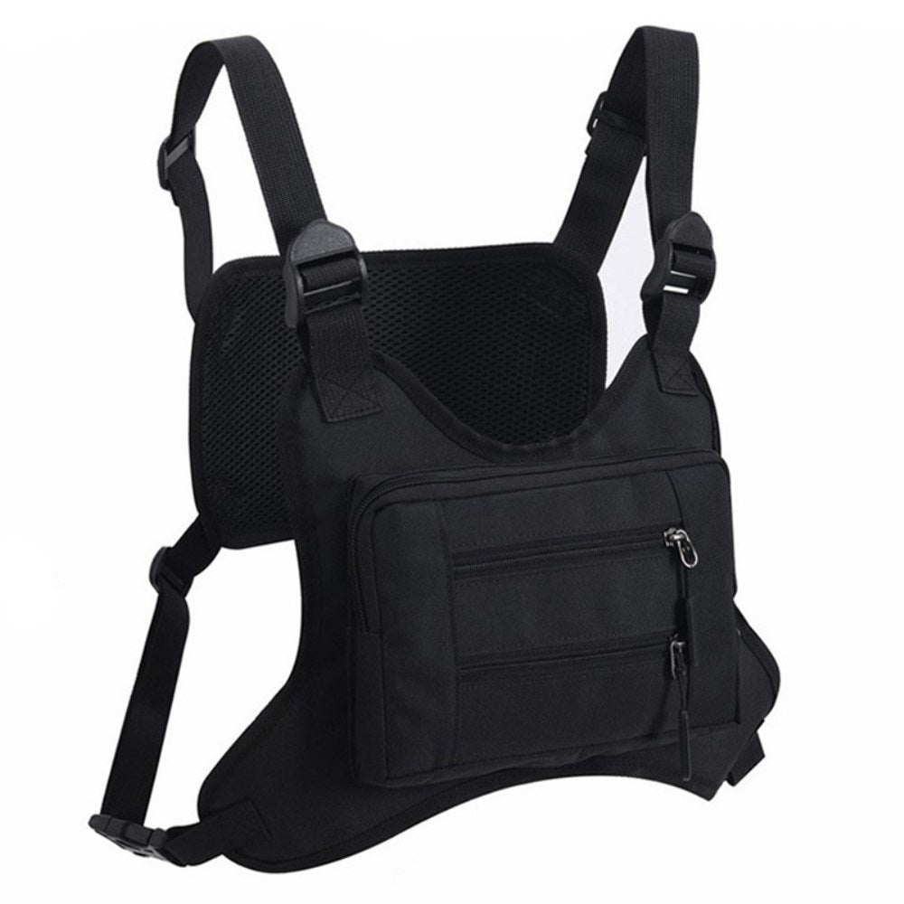 Outdoor Vest med Polyester Taske - Sort