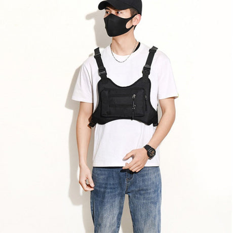 Outdoor Vest med Polyester Taske - Sort