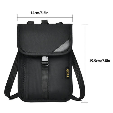 Skuldertaske m. 3 Rum (140 x 190mm) - Sort