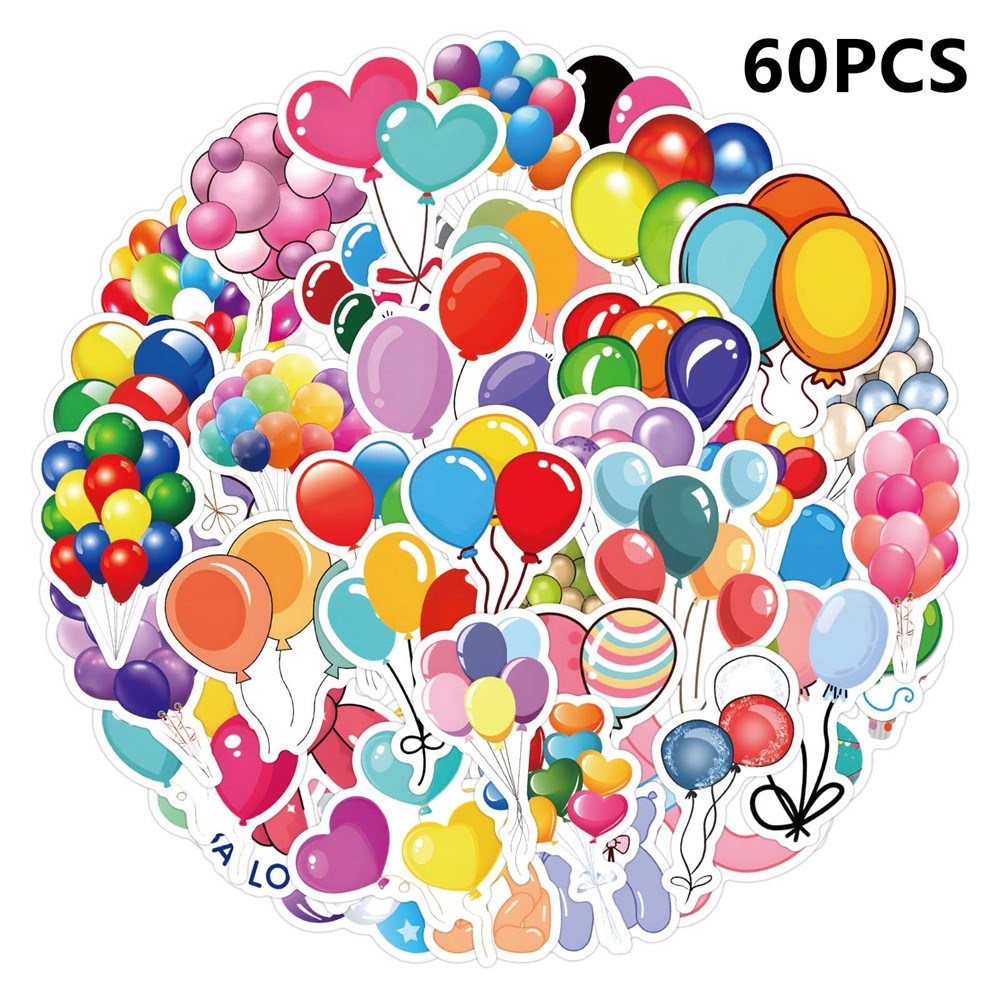 60 x Dekorative Klistermærker - Balloner