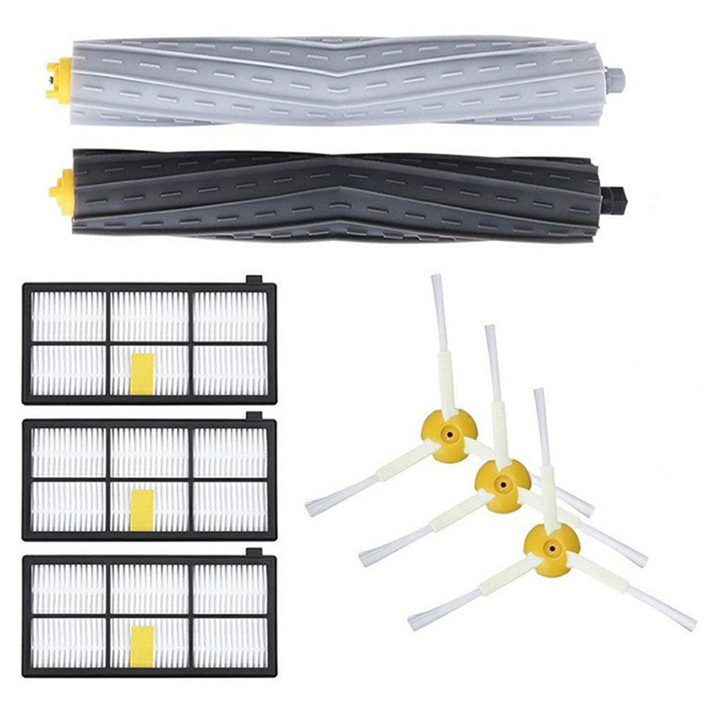 iRobot Roomba 980 / 960 / 880 / 870 / 800 Tilbehørssæt m. Filter & Børste - 8 stk - Hvid / Sort