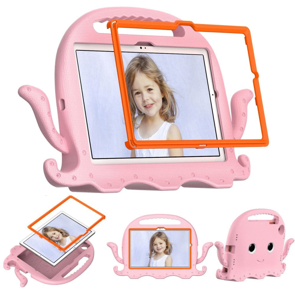 Samsung Galaxy Tab A8 10.5" (2021) Børne Cover m. Skulderstrop & Håndholder - Blæksprutte - Lyserød