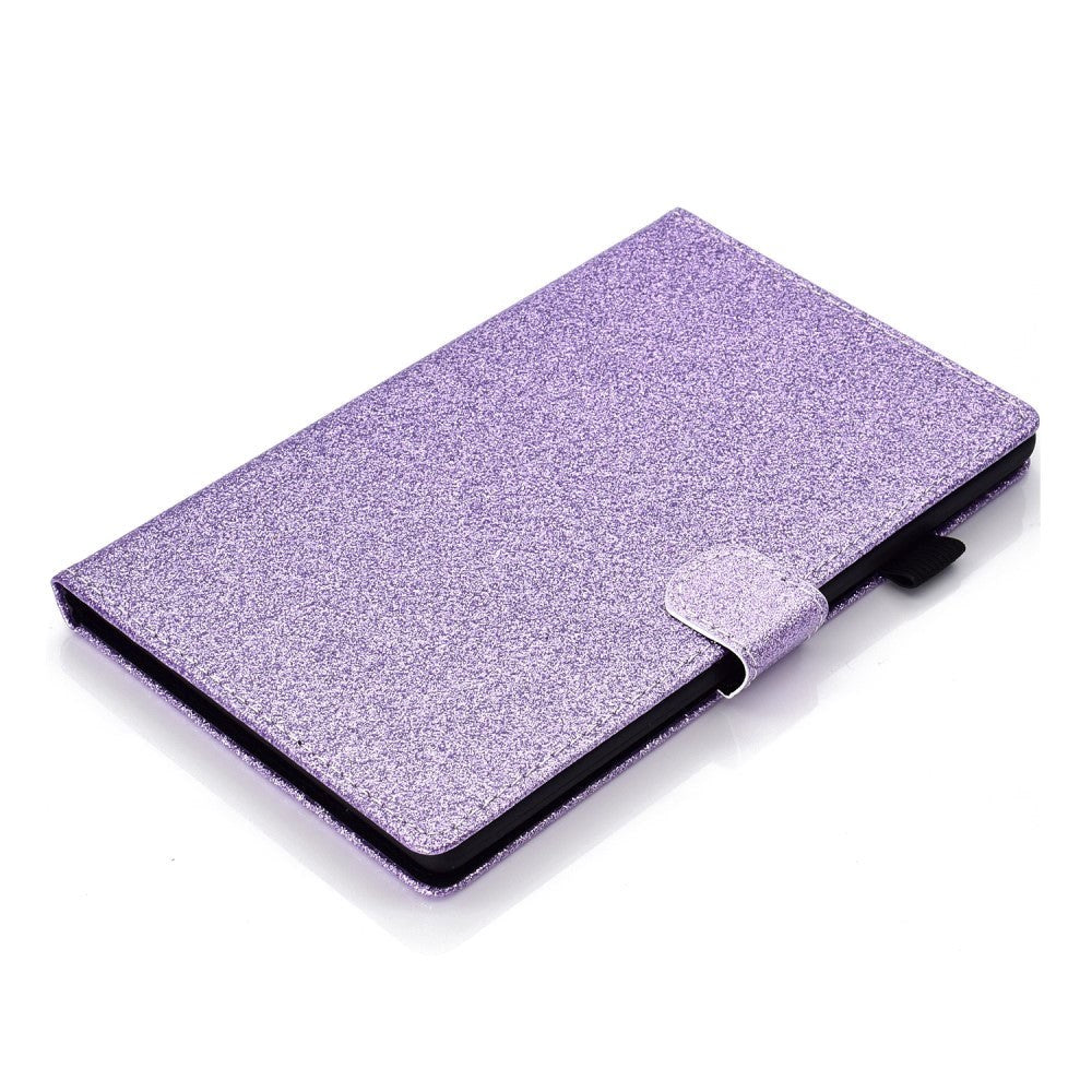 iPad 11" (2025) / iPad 10.9" (2024/2022) Glitter Cover m. Flipstander & Kortholder - Lilla