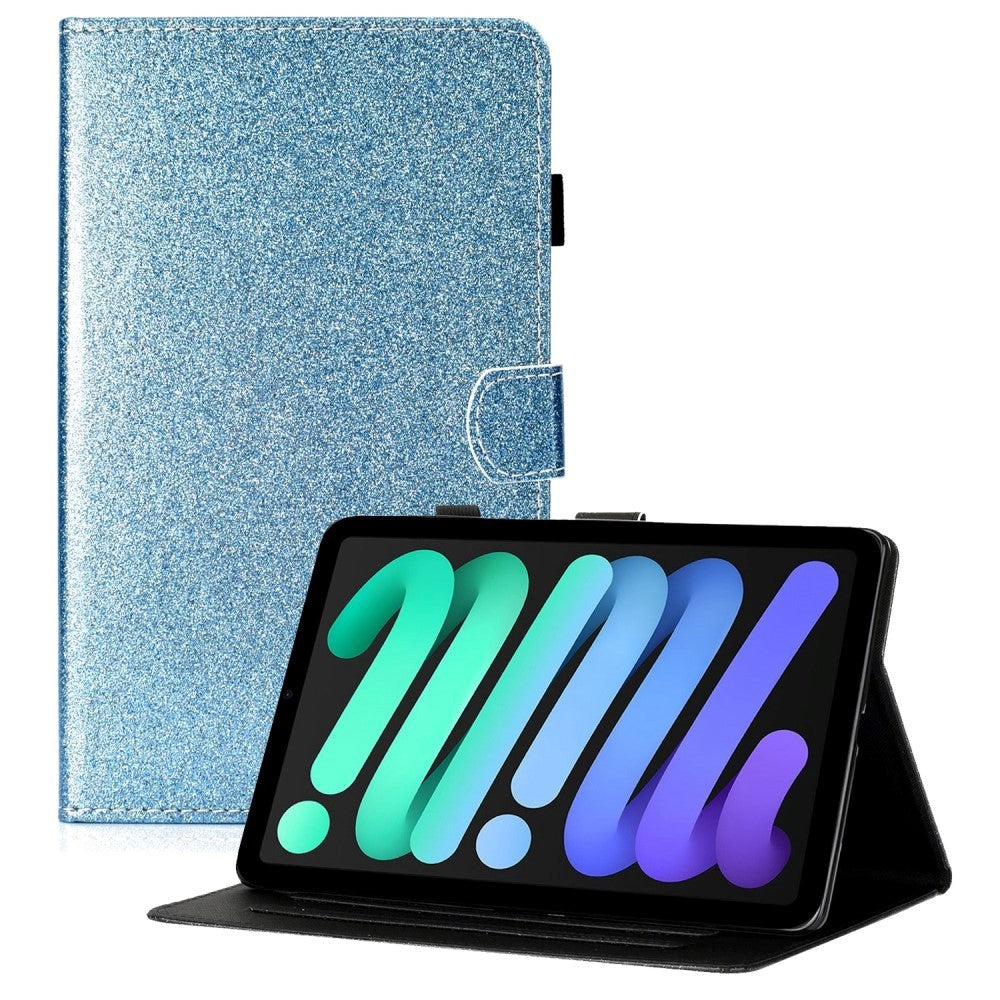 iPad 11" (2025) / iPad 10.9" (2024/2022) Glitter Cover m. Flipstander & Kortholder - Blå