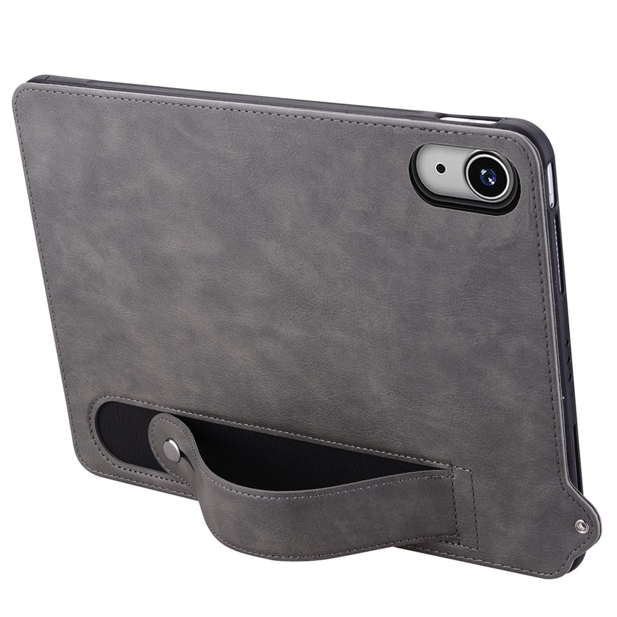 iPad Mini (2026) 8. Gen. EIDERWOOD Kunstlæder Bagside Cover m. Strop Kickstand - Grå