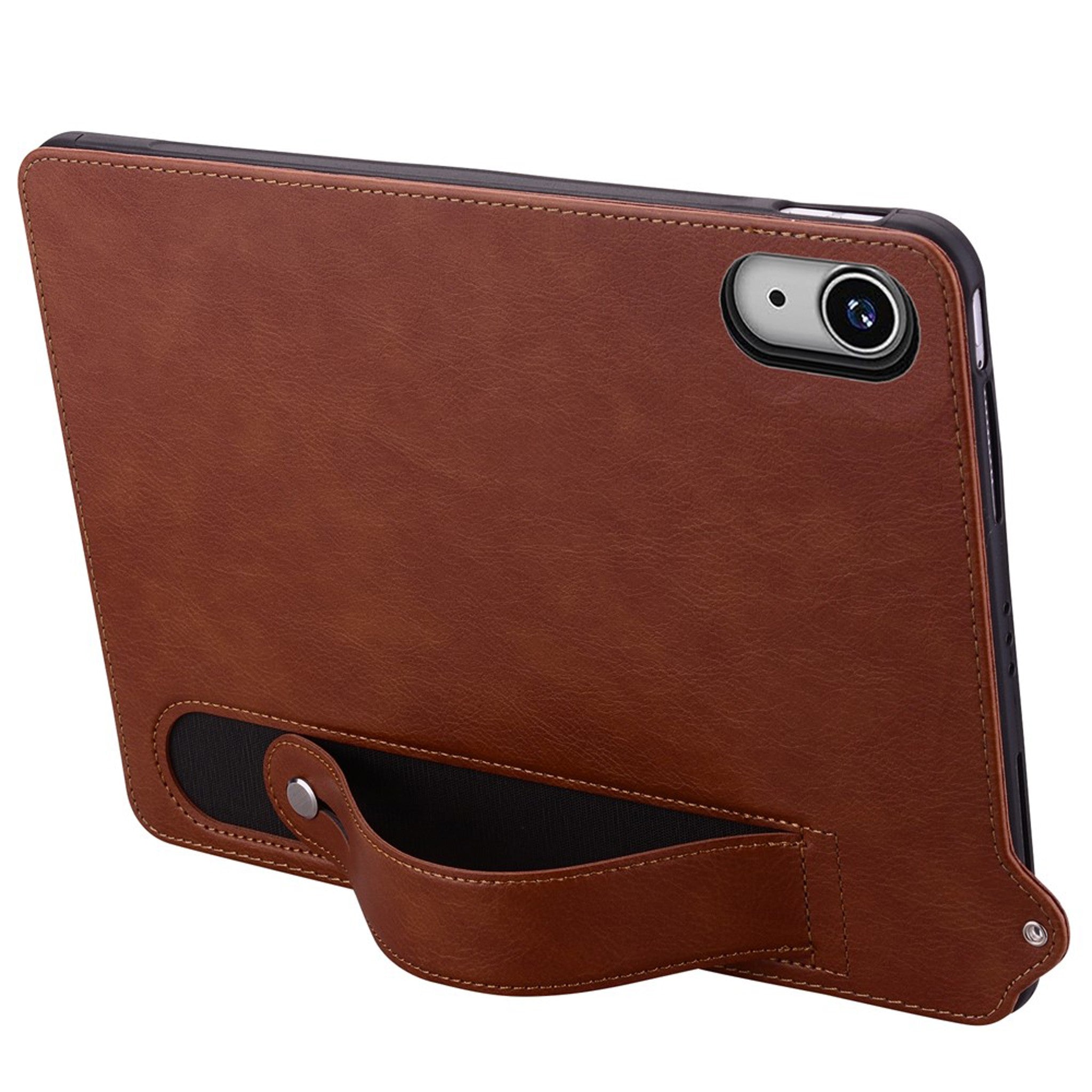 iPad Mini (2026) 8. Gen. EIDERWOOD Kunstlæder Bagside Cover m. Strop Kickstand - Brun