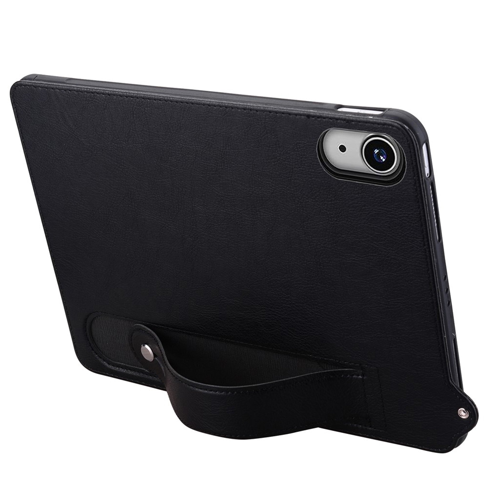 iPad Mini (2026) 8. Gen. EIDERWOOD Kunstlæder Bagside Cover m. Strop Kickstand - Sort