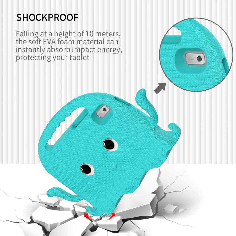 Lenovo Tab M9 Børne Cover m. Skulderstrop & Håndholder - Blæksprutte - Turkis