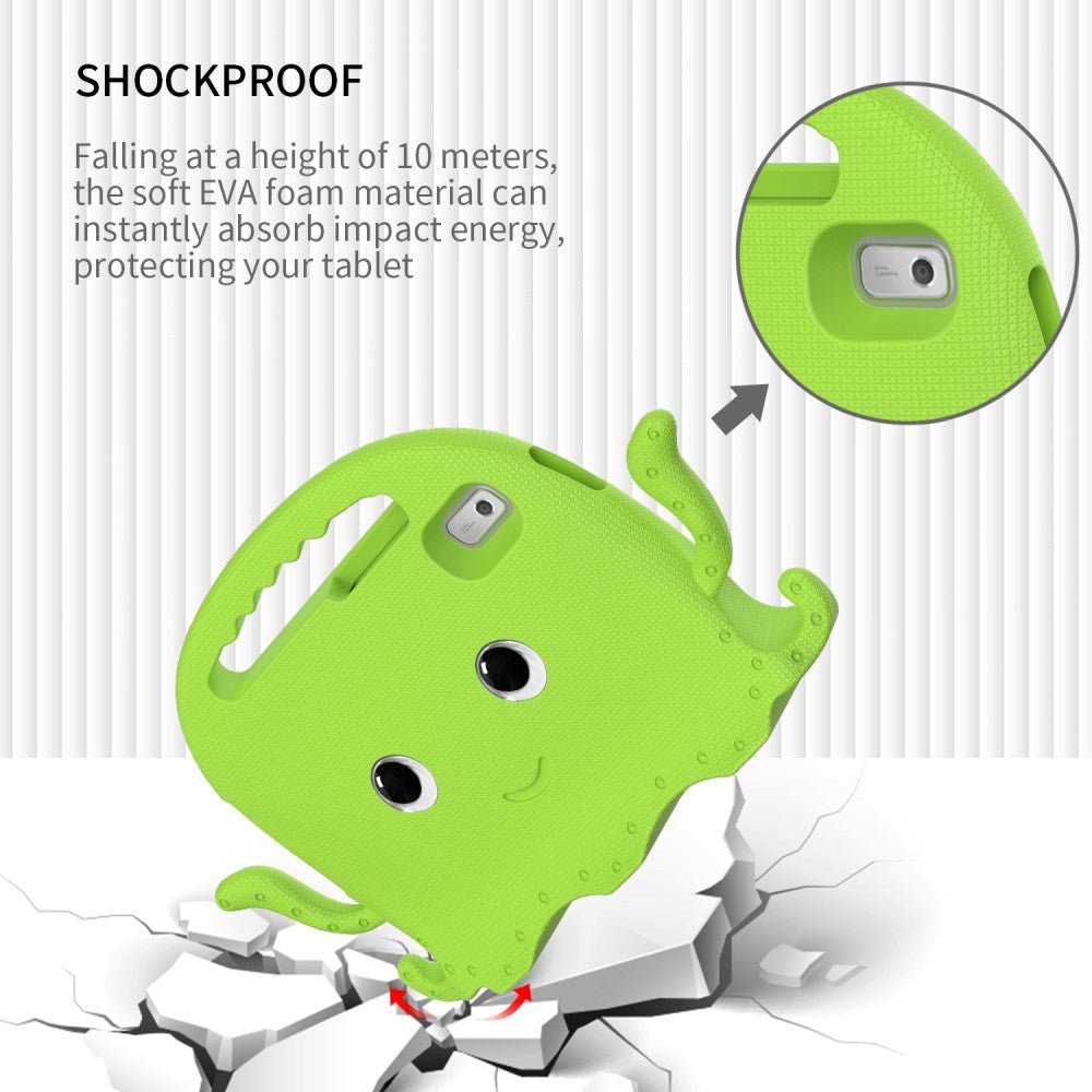 Lenovo Tab M9 Børne Cover m. Skulderstrop & Håndholder - Blæksprutte - Grøn