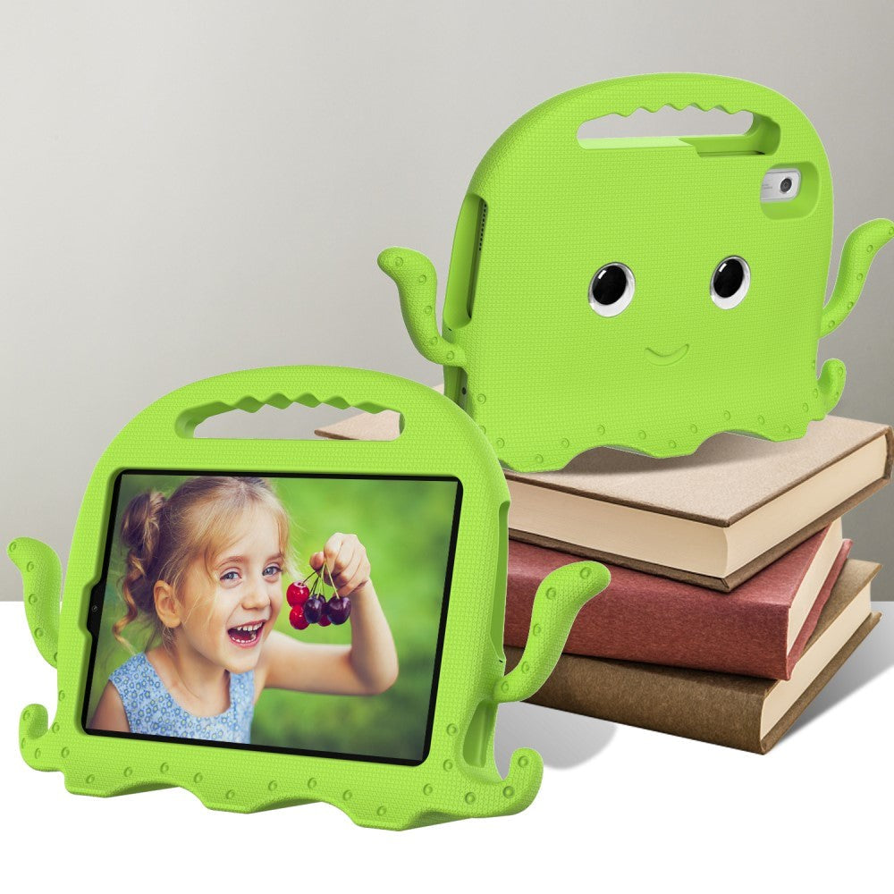 Lenovo Tab M9 Børne Cover m. Skulderstrop & Håndholder - Blæksprutte - Grøn