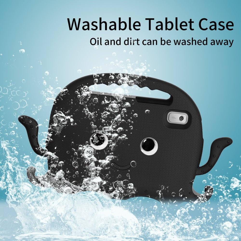 Lenovo Tab M9 Børne Cover m. Skulderstrop & Håndholder - Blæksprutte - Sort