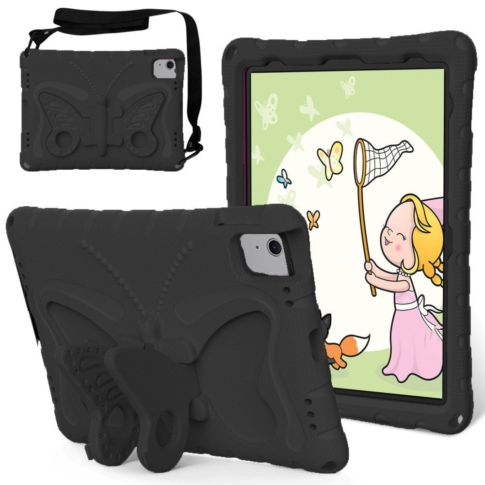 EIDERWOOD iPad Air 11" (2026 / 2025 / 2024) Børne Cover - Butterfly Kickstand Cover m. Skulderstrop - Sort